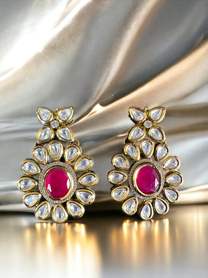 Premium gold plated kundan earrings hi - Beauty Sutra by Shikha