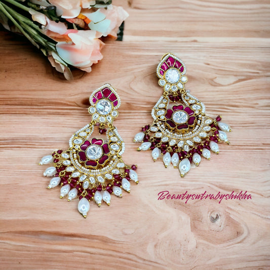 Pachhi Kundan earrings - Beauty Sutra by Shikha