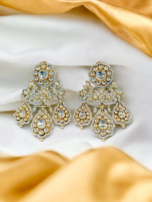 Elevate with Elegance: Polki & Diamond Statement Earrings - Beauty Sutra by Shikha