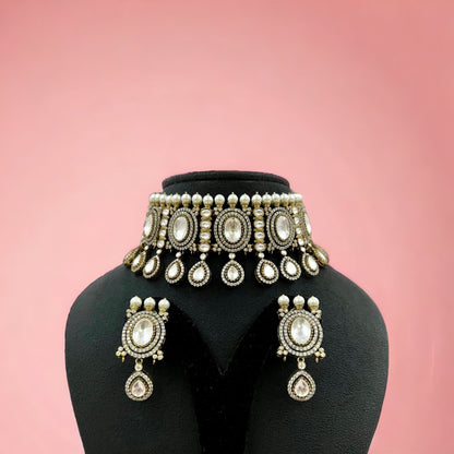 Diamond Diva choker necklace set - Beauty Sutra by Shikha