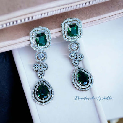 Diamond and emerald earrings - Beauty Sutra by Shikha