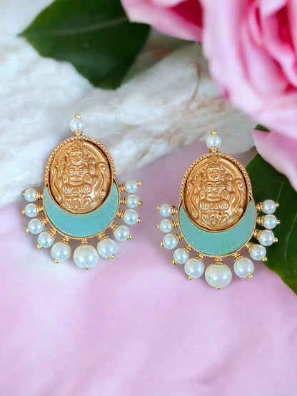 Antique Golden Pearl Earrings - Beauty Sutra by Shikha