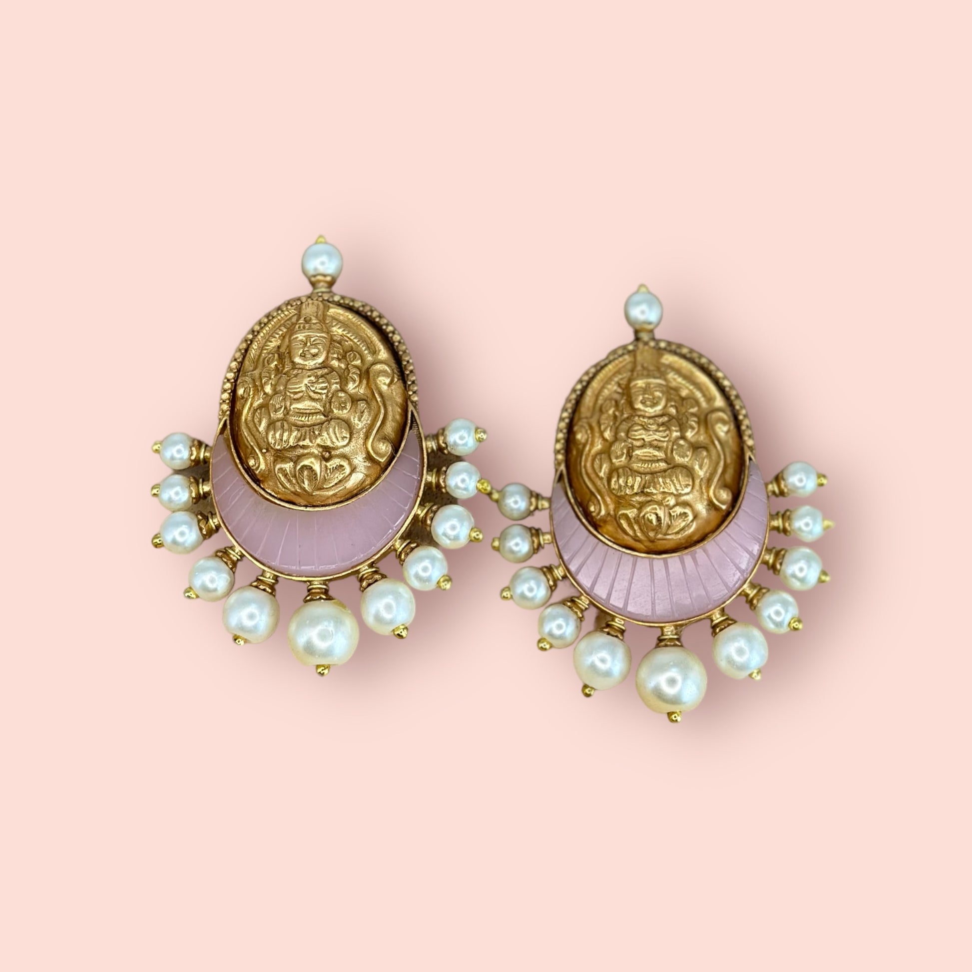 Traditionally handcrafted gold&pearl earrings - Beauty Sutra by Shikha