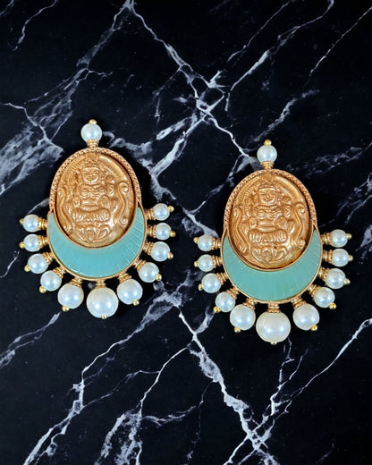 Antique Golden Pearl Earrings - Beauty Sutra by Shikha