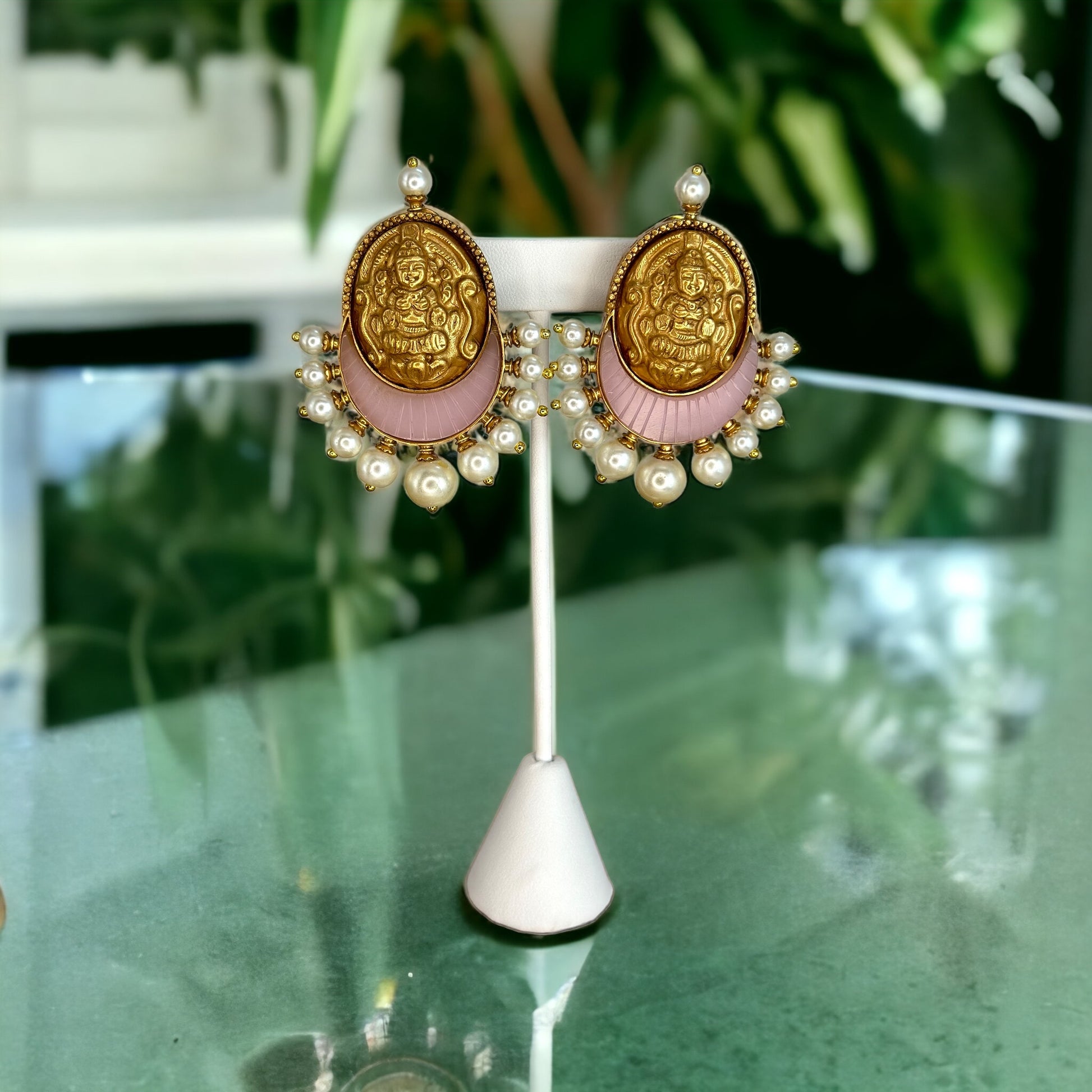 Traditionally handcrafted gold&pearl earrings - Beauty Sutra by Shikha