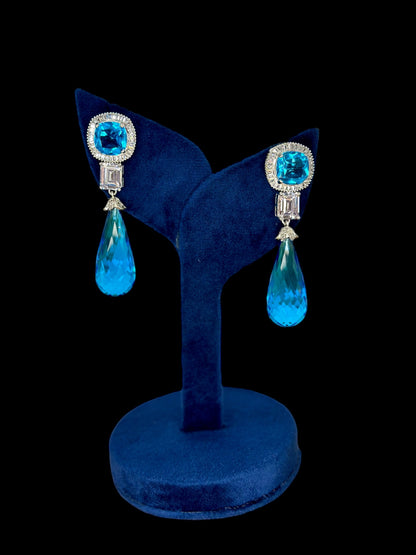 Hues of Blue modern hydro stone earrings - Beauty Sutra by Shikha