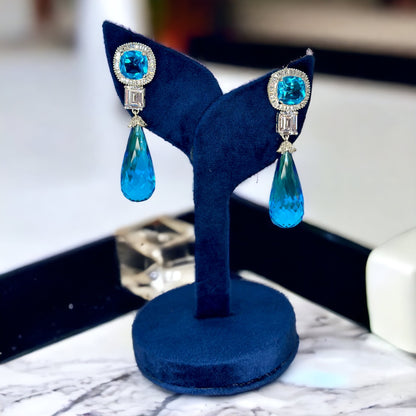 Hues of Blue modern hydro stone earrings - Beauty Sutra by Shikha