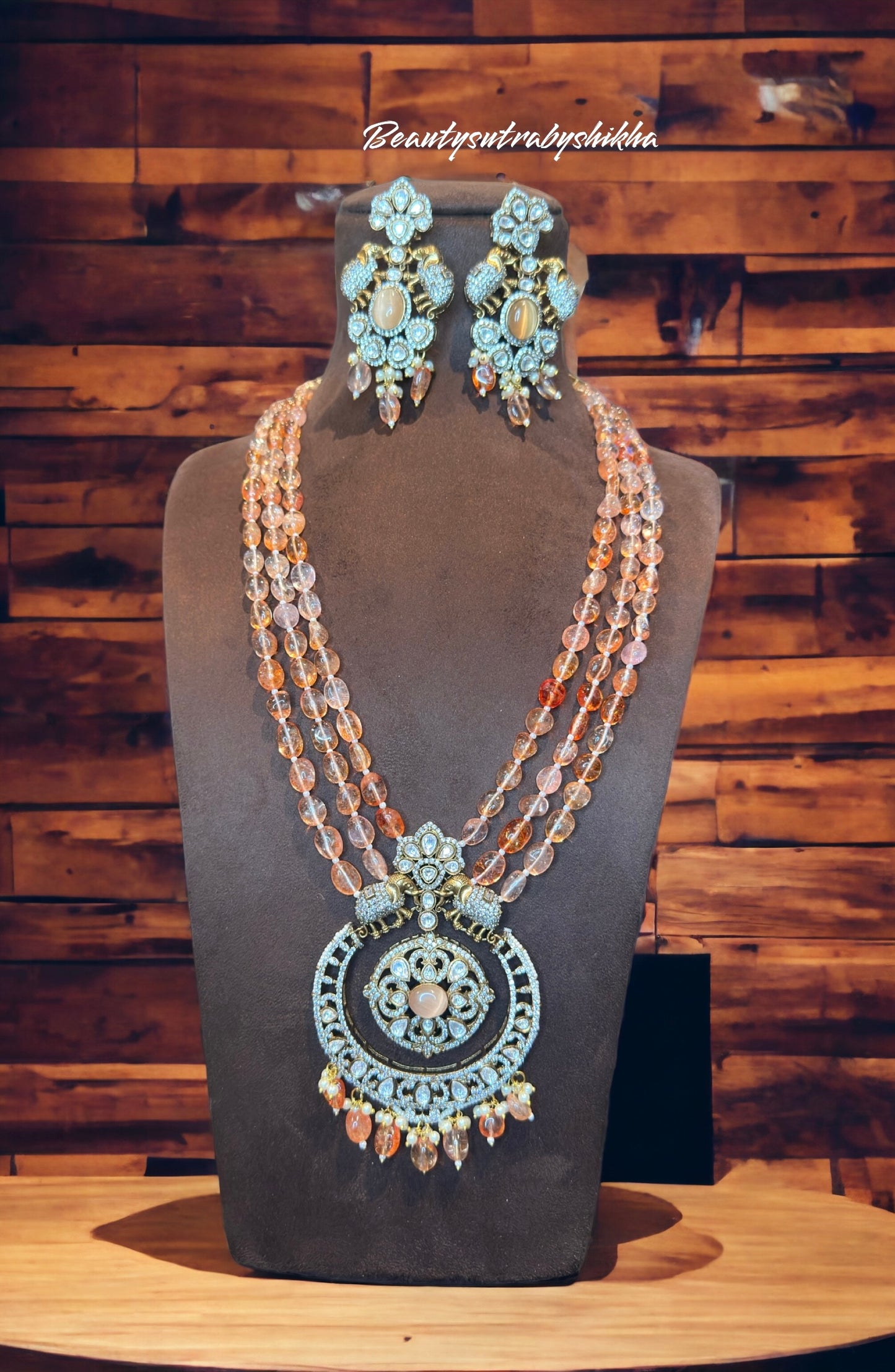 Victorian beaded necklace set - Beauty Sutra by Shikha