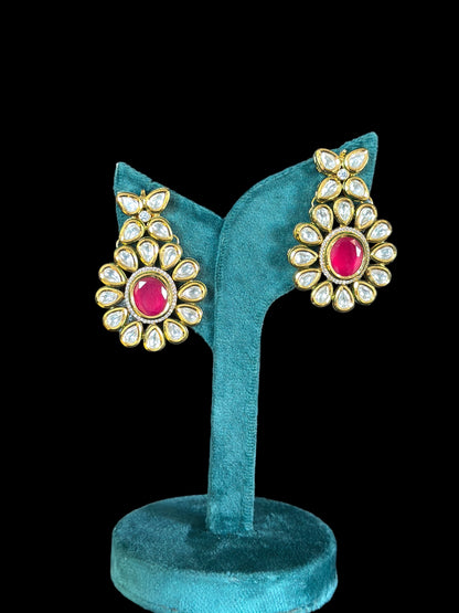 Premium gold plated kundan earrings hi - Beauty Sutra by Shikha