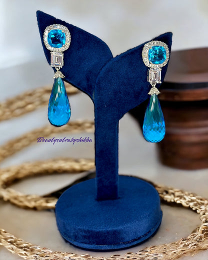 Hues of Blue modern hydro stone earrings - Beauty Sutra by Shikha