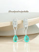 Teal Gemstone & Diamond Statement Earrings – Elegant Mother’s Day Gift for Her