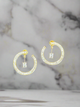 Elegant Gold Circle Diamond Drop Earrings – Timeless Mother’s Day Gift for Her