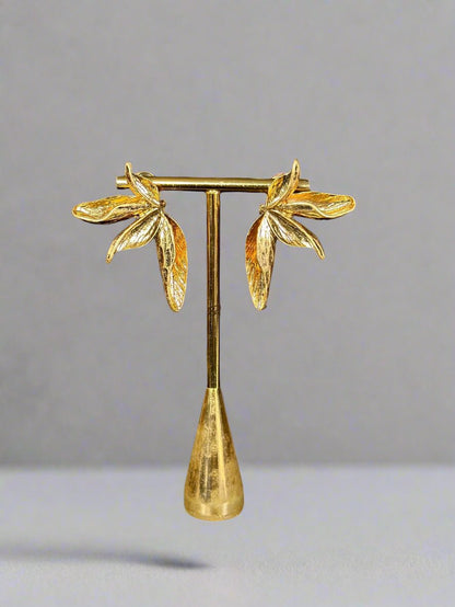 Exquisite Gold and Crystal Floral Earrings – Sparkling Statement Jewelry