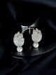 Elegant Leaf-Shaped CZ Diamond Earrings with Pearl Drop - Luxurious Jewelry by Beauty Sutra