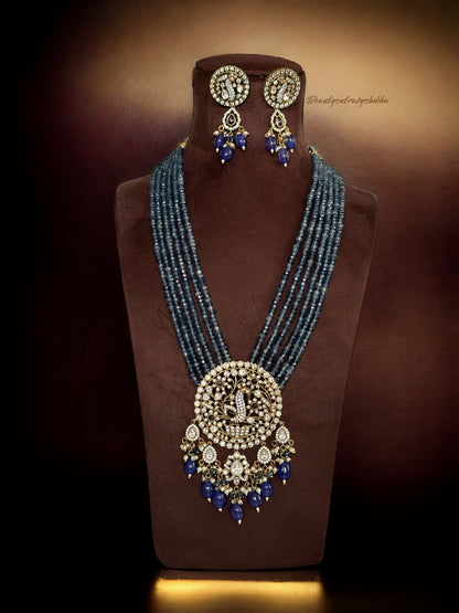 Royal Beaded Necklace Set – Kundan Pendant Jewelry Gift for Mother’s Day