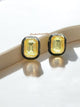 Yellow Crystal Stud Earrings | Modern Design