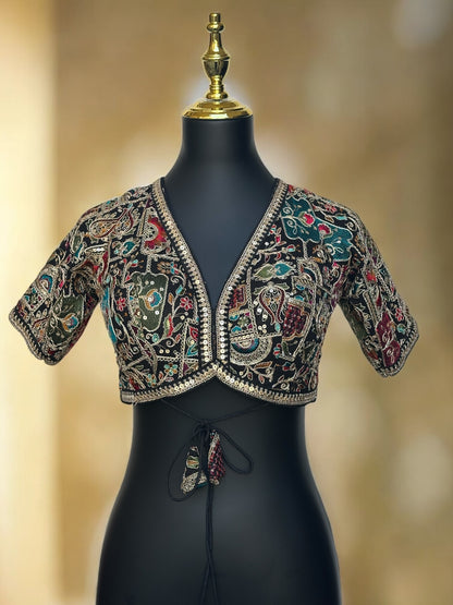 Multicolor Embroidered Blouse – Mirror Work Choli for Navratri, Garba & Festive Wear