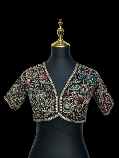 Multicolor Embroidered Blouse – Mirror Work Choli for Navratri, Garba & Festive Wear