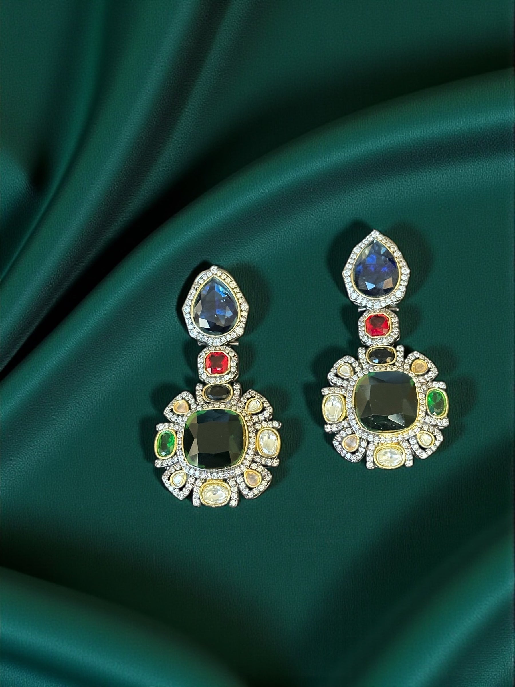 Multicolor Gemstone Statement Earrings | BeautySutra by Shikha