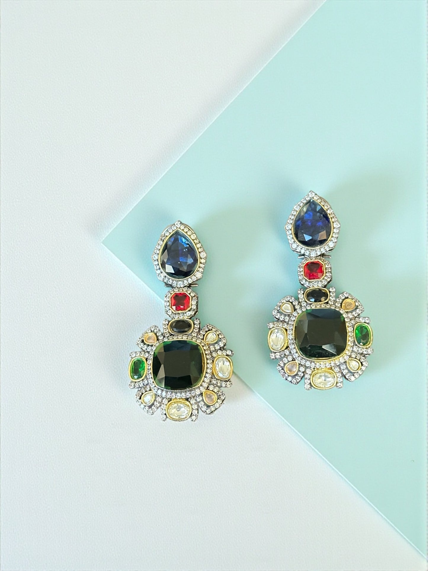 Multicolor Gemstone Statement Earrings | BeautySutra by Shikha
