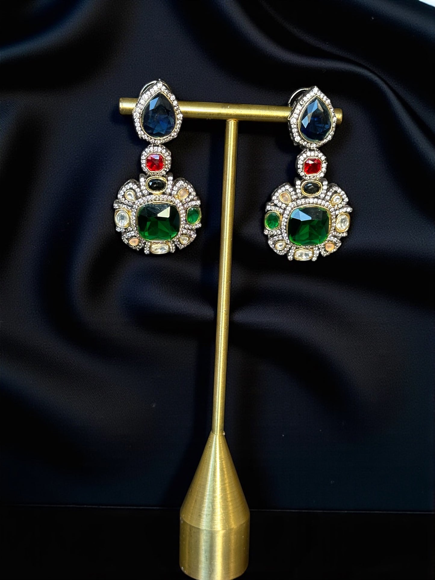 Multicolor Gemstone Statement Earrings | BeautySutra by Shikha