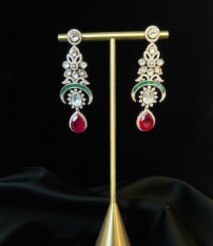 Ruby drop Statement Earrings – Festive Holiday Jewelry for Thanksgiving & Christmas | BeautySutra by Shikha