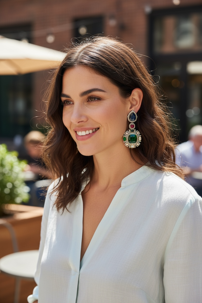 Multicolor Gemstone Statement Earrings | BeautySutra by Shikha