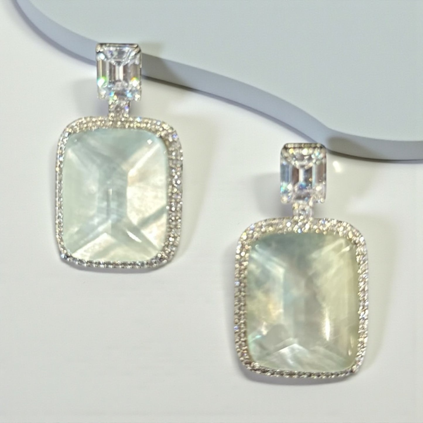White-Gold Aquamarine Drop Earrings – Luxe Holiday Gift 2025