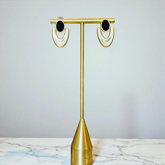 Retro Ivory Horn Earrings – Bold Holiday Statement Jewelry