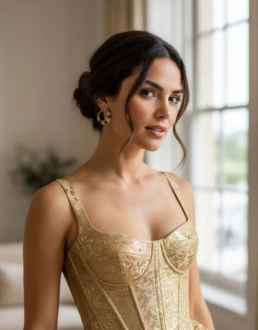 Multicolor Gemstone Hoops – Festive Gold Statement Earrings - BeautySutra by Shikha