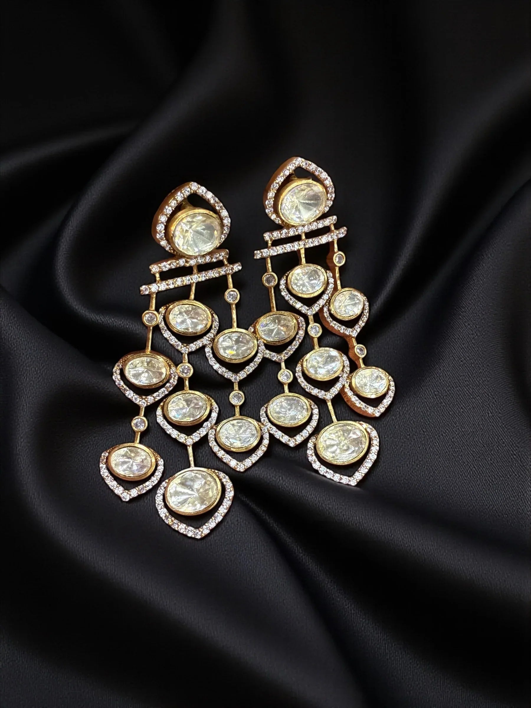 Gold-Tone Chandelier Earrings – Sparkling Holiday Gift 2025 - BeautySutra by Shikha