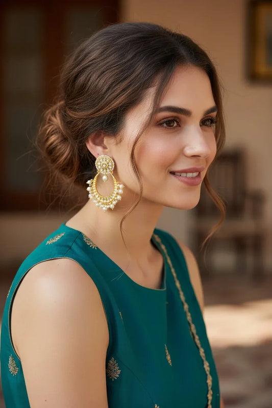 Gold-Tone Crescent Hoop Earrings - Holiday Gift 2025 - BeautySutra by Shikha