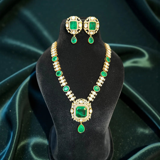 Emerald CZ Necklace Set – Luxury Statement Jewelry - BeautySutra by Shikha
