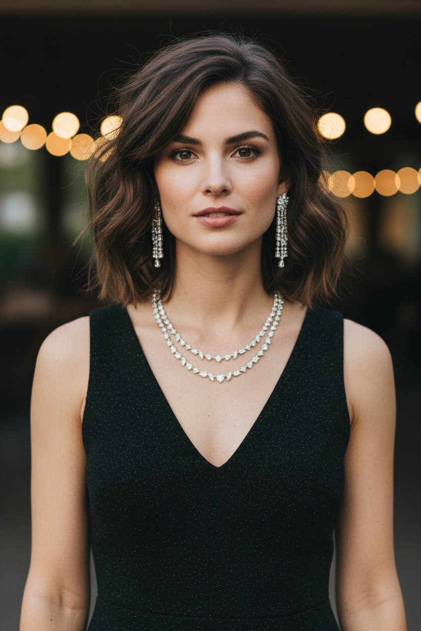 CZ Diamond Necklace Earring Set Bridal Wedding Jewelry