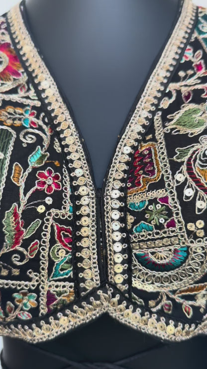 Multicolor Embroidered Blouse – Mirror Work Choli for Navratri, Garba & Festive Wear